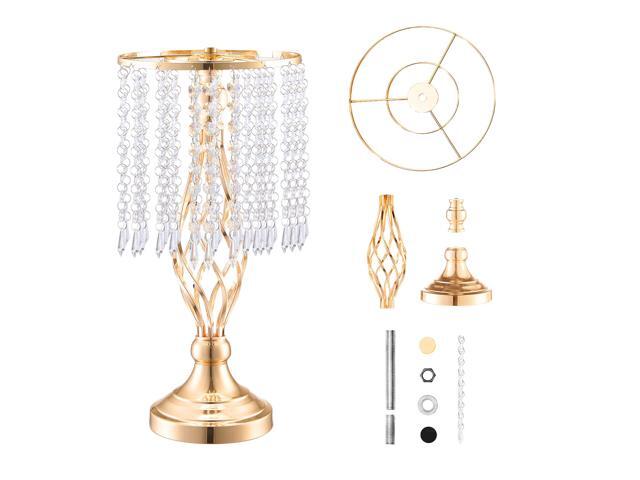 20PCS 43cm/16.9 Tall Crystal Wedding Flower Stand, Metal Wedding Centerpiece Vase, Gold Flower Holders Floral Display Rack for Tables Wedding...