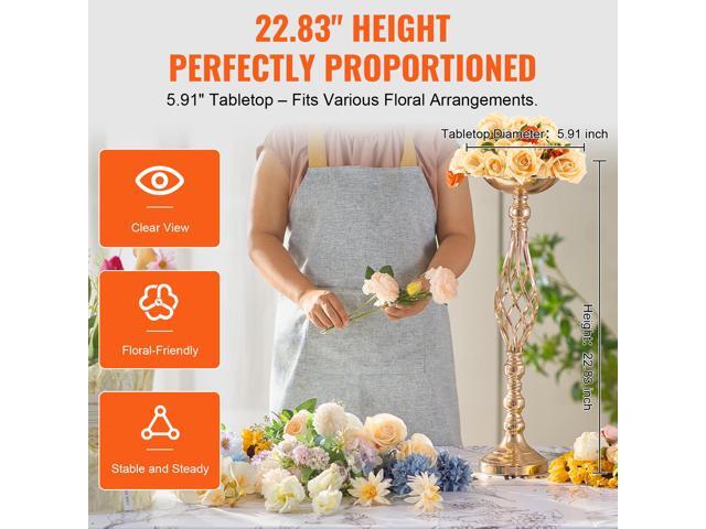 20PCS 58cm/22.83 Tall Wedding Flower Vase, Metal Wedding Centerpiece, Gold Floral Arrangement Stand Display Rack for Tables Wedding Dinner Party,...