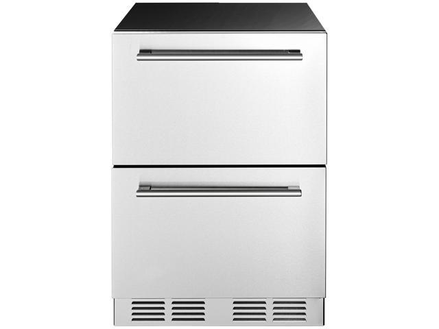 24 Inch Under Counter Drawer Refrigerator, Stainless Steel Dual Drawer Fridge with Temperature Control, Outdoor Refrigerator with Powerful...