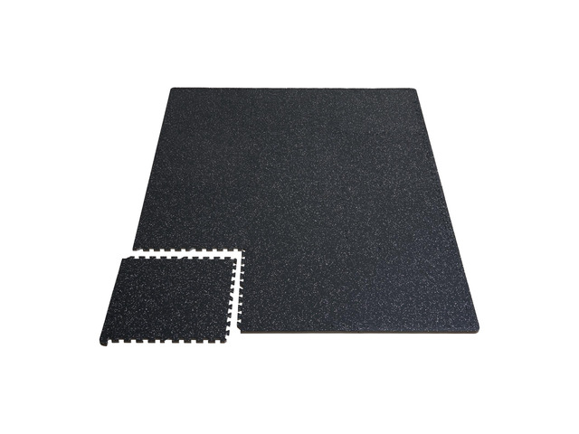 0.56 Inch Thick Gym Floor Mats, 25 Tiles Rubber Top with EVA Foam, 25' x 25' Gym Flooring Workout Mats with 100sq. ft Coverage, Interlocking Puzzle...