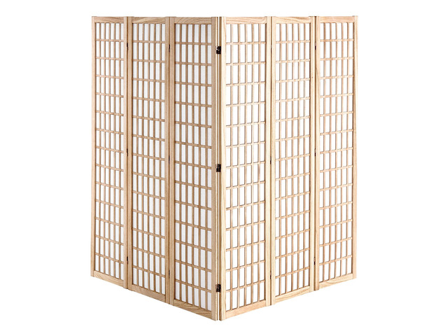 Room Divider, 6 Panel Japanese Room Divider, Wood Folding Privacy Screen Indoor, Japanese Partition Dividers Portable Decoration Screens, for Room...