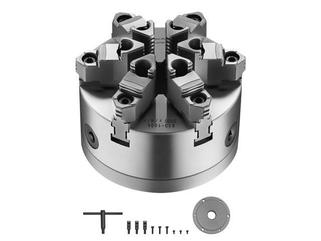 6-Jaw Lathe Chuck, 6 Inch (160 mm), Self-Centering Chuck with D1-4 Cam Lock Backing Plate, 0.12-5.71 in (3-145 mm) Clamping Range with T-wrench...