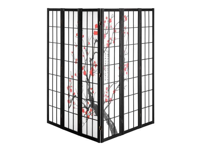 Room Divider, 6 Panel Japanese Room Divider Screen, Wood Folding Privacy Screen Indoor, Japanese Partition Portable Decoration Dividers, for Room...