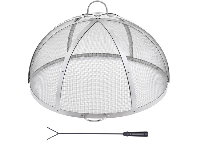 Firepit Spark Screen Lid, 30' Diameter, Outdoor Firepit Ring Cover Round Accessories, Fire Pit Metal Cover, Easy-Opening Stainless Steel Fire Ring...