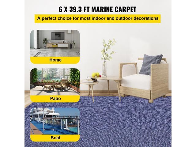 Deep Blue Marine Carpet 6 ft x 39.3 ft, Boat Carpet Rugs, Indoor Outdoor Rugs for Patio Deck Non-Slide TPR Water-Proof Back Outdoor Marine...
