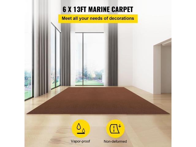 Marine Carpet, 6 x 13 ft Boat Carpeting, Deep Brown Marine Grade Boat Carpet, Indoor/Outdoor Marine Carpeting with Water-Proof TPR Backing,...