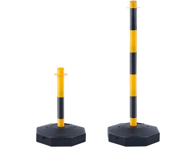 Adjustable Traffic Delineator Post Cones, 4 Pack, Traffic Safety Delineator Barrier with Fillable Base 8FT Chain, for Traffic Control Warning...