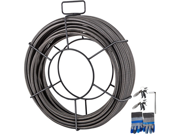 Drain Cleaning Cable 100 Feet x 1/2 Inch Solid Core Cable Sewer Cable Drain Auger Cable Cleaner Snake Clog Pipe Drain Cleaning Cable Sewer Drain...