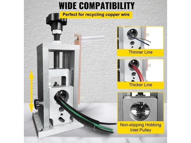 Wire Stripping Machine, 0.06-1.57 inches Drill Powered, Manual Copper Stripper w Heat Treated Steel Ultra Long Lasting Blade, Compact & Portable...