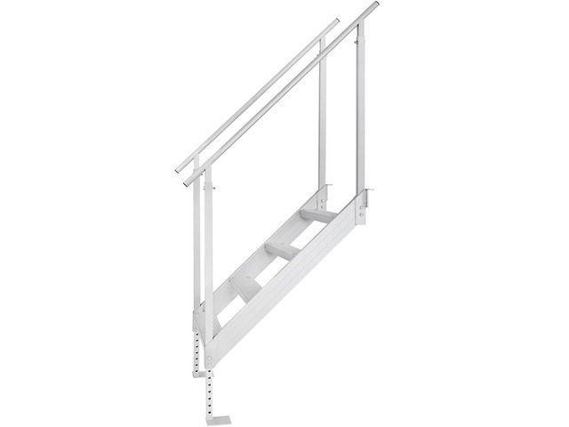 Dock Ladder 4 Step, Dock Stairs 30''-38'' Adjustable Height, 500 lbs Load Capacity, Aluminum Pontoon Boat Ladder with Dual Handrails & Nonslip Mat...