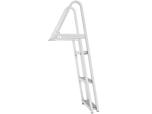 Dock Ladder, Removable 3 Steps, 350 lbs Load Capacity, Aluminum Alloy Pontoon Boat Ladder with 4'' Wide Step & Nonslip Mat, Easy to Install for...