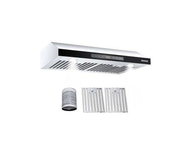 Under Cabinet Range Hood, 30 Inch Kitchen Vent Hood, 900CFM Dual Motors Stainless Steel Stove Hood, with Gesture & Touch Control, LED Light, and...