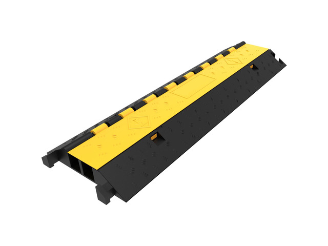 5-Set Rubber Cable Guard, Dual-Channel, Durable 66,000 lbs Capacity, Wire & Hose Protection Speed Bump for Driveways (2-Channel, 5 Sets-66,000 lbs)