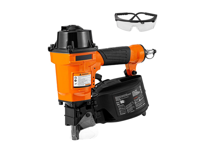 Coil Siding Nailer MCN55, 1 inch to 2-1/4 inch 15 Degree Pneumatic Siding Nail Gun, 70-120PSI Air Coil Nailer for Siding, Pallet Sheathing,...