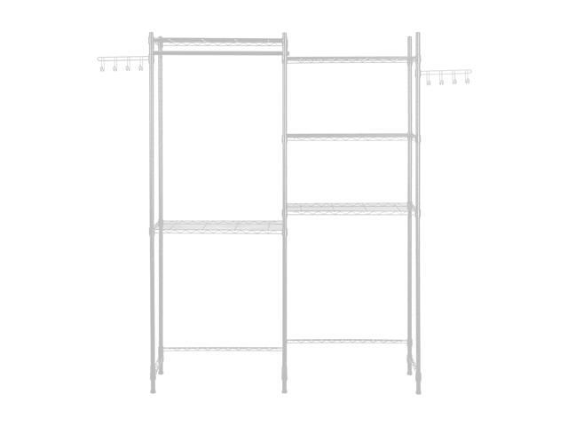 Over Washer and Dryer Storage Shelves, 5 Tiers Laundry Room Drying Rack with Hanger Rod and Hooks, Two Rows Adjustable Washer Shelves Space Saver,...