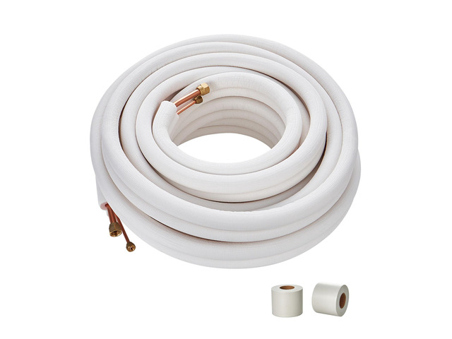 50FT Mini Split Line Set, 1/4' & 1/2' O. D Copper Pipes Tubing and Triple-Layer Insulation, for Mini Split Air Conditioning Refrigerant or Heating...