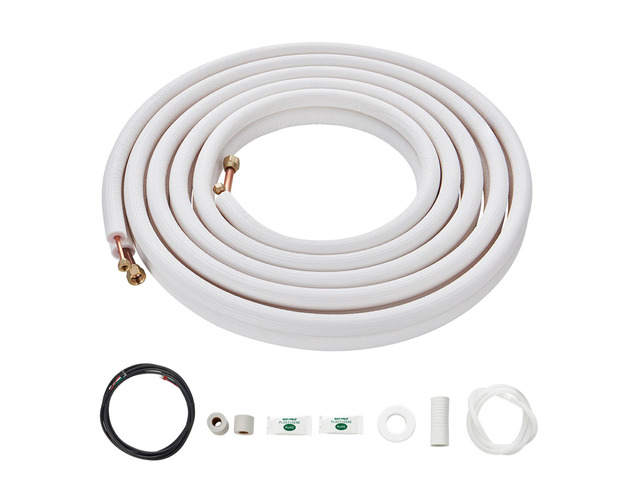 25FT Mini Split Line Set, 1/4' & 1/2' O. D Copper Pipes Tubing and Triple-Layer Insulation, for Air Conditioning or Heating Pump Equipment & HVAC...