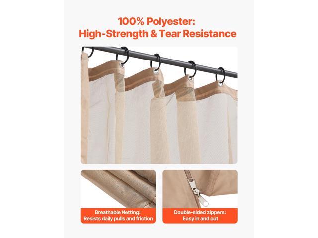 Gazebo Netting Replacement, Fit Most 10 x 10 x 7 FT Gazebo Curtain, Outdoor Garden Net, 4-Panel Sidewall Mesh Net, Patio Midge Netting with Double...