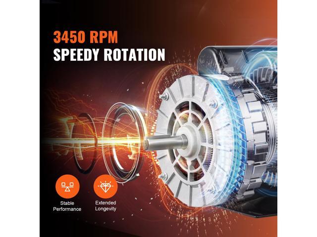 5HP SPL Air Compressor Electric Motor, 230V 17.6Amps, 56 Frame 3450RPM, 5/8' Keyed Shaft, 1.88' Shaft Length, CW/CCW Rotation (Factory Setting is...
