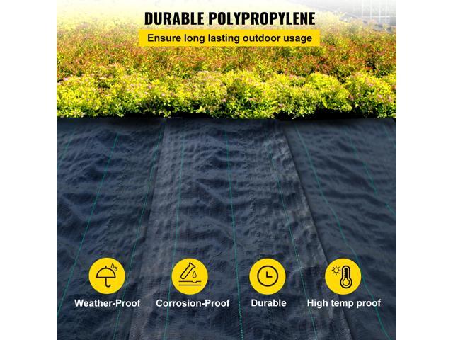3FTx50FT Premium Weed Barrier Fabric Heavy Duty 5OZ, Woven Weed Control Fabric, High Permeability Good for Flower Bed, Geotextile Fabric for...