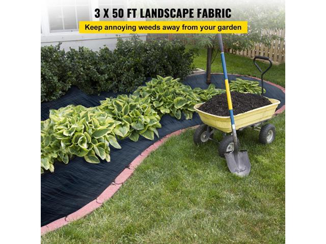 3FTx50FT Premium Weed Barrier Fabric Heavy Duty 5OZ, Woven Weed Control Fabric, High Permeability Good for Flower Bed, Geotextile Fabric for...