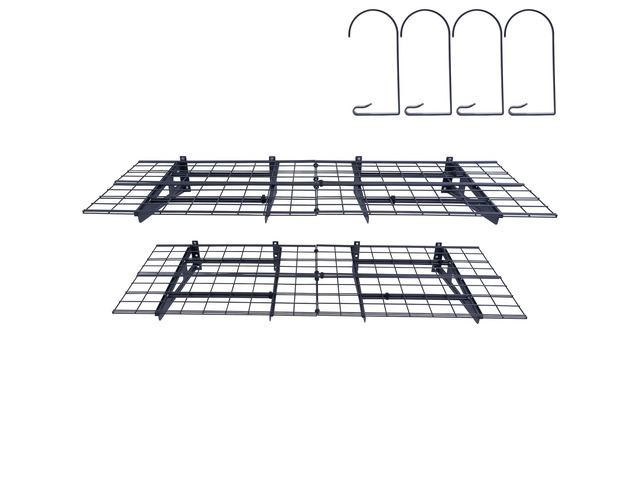 Garage Storage Shelving, 2 Pack, 4 x 2 ft Heavy Duty Garage Shelves Wall Mounted, 500 lbs Load Capacity(Total) Garage Storage Rack Floating...