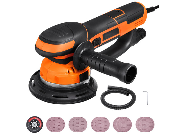 Random Orbital Sander, 6-Inch DA & GA Dual Action Orbital Sander, 850W 7400PRM 6 Variable Speed Electric Palm Sander with 10PCS Sandpapers, Dust...