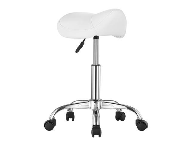 Saddle Stool with Wheels, 450 LBS Weight Capacity Ergonomic Rolling Stool, Height Adjustable Thickened PU Leather Swivel Saddle Chair for Salon,...