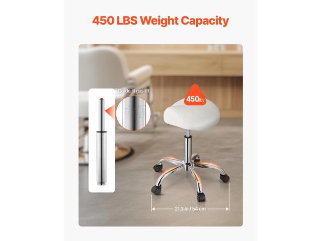 Saddle Stool with Wheels, 450 LBS Weight Capacity Ergonomic Rolling Stool, Height Adjustable Thickened PU Leather Swivel Saddle Chair for Salon,...