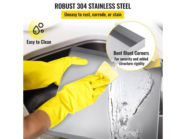 32 x 32 x 2.5 Inch Washing Machine Pan 18 GA Thickness 304 Stainless Steel Heavy Duty Compact Washer Drip Tray with Drain Hole & Hose Adapter