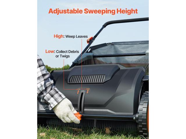 Push Lawn Sweeper, 21inch Leaf & Grass Collector, Strong Plastic Wheels & Heavy Duty Thickened Steel Durable to Use with Large Capacity 3.5 cu. ft....