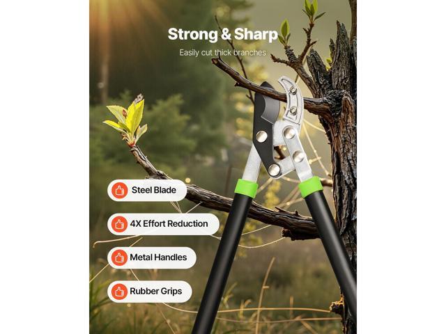 Loppers for Tree Trimming, 32 inch Garden Anvil Trimmer with Compound Action, Sharp Steel Blade, Heavy Duty Tree Branch Cutter Up to 2 inch Dia Cut...