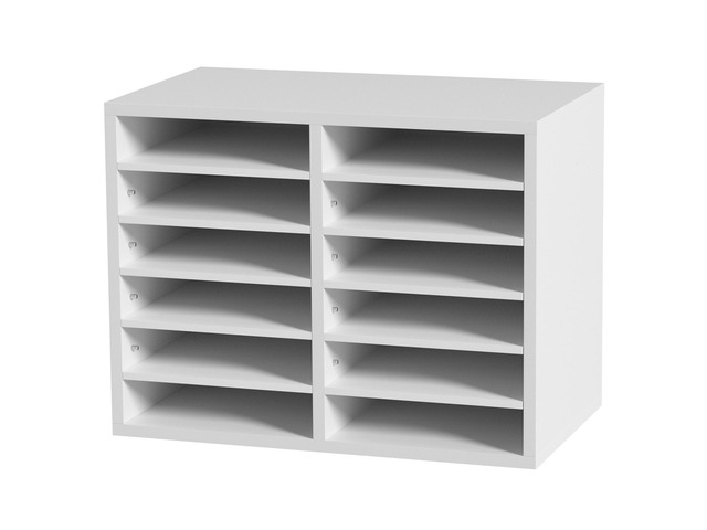 Literature Organizers, 12 Compartments Office Mailbox with Adjustable Shelves, Wood Literature Sorter 20.4x12x16.1 inches for Office, Home,...
