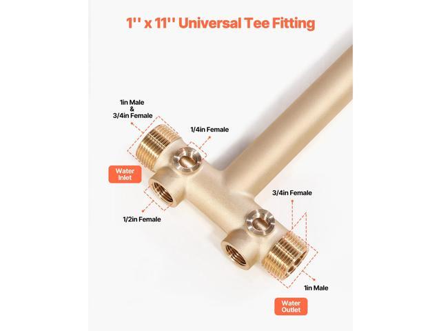 1' x 11' Well Pressure Tank Tee Kit, with 40/60PSI Switch, 7-Pieces Pure Brass Pressure Tank Installation Kit for Water Well, Fit Most Tanks with...