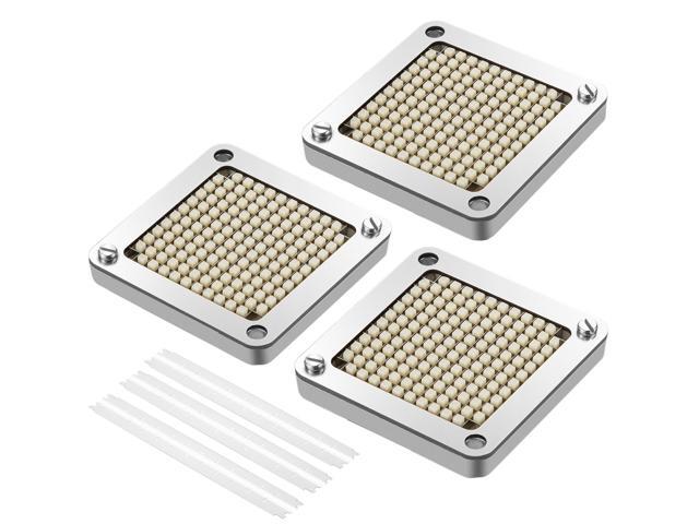 Replacement Chopper Blade, 1/4 inch, 3 PCS French Fry Blade Assembly with 6 Extra Knives, Stainless Steel Dicer Parts and Push Block for Cutting...