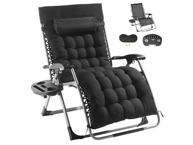 Zero Gravity Chair, 33 inch Zero Gravity Recliner Lounge Chair for Indoor and Outdoor, Adjustable Anti Gravity Chair with Cushion, Headrest,...