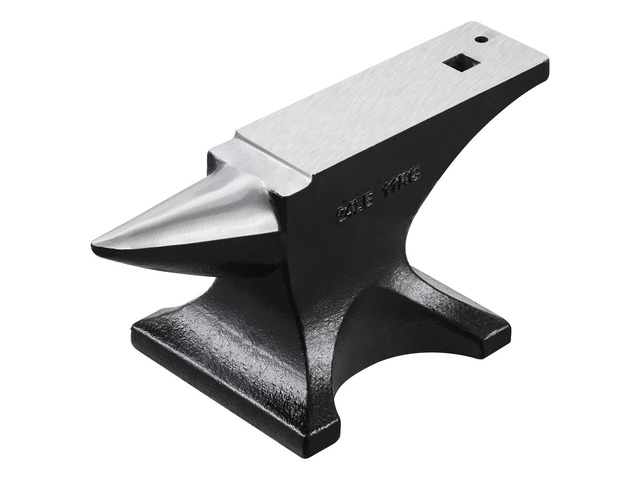 Single Horn Anvil, 25lbs Cast Steel Anvil, High Hardness Rugged Round Horn Anvil for Blacksmiths, with Stable Base, Metal Working Tool for Metal...