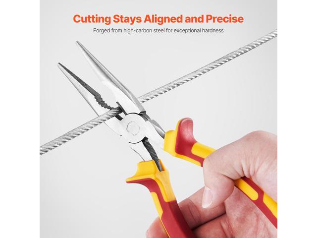 2-Piece Needle Nose Pliers, 8 in Long Needle Nose Plier and 6 in Small Needle Nose Plier, 45 Steel and TPR Handle, for Wire Wrapping, Handmade...