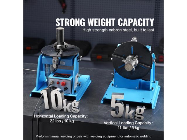 Rotary Welding Positioner 10KG, 0-90° Welding Positioning Turntable Table with 8.1 Inch 3-Jaw Lathe Chuck, 1-12 RPM 20W Portable Welder Positioning...
