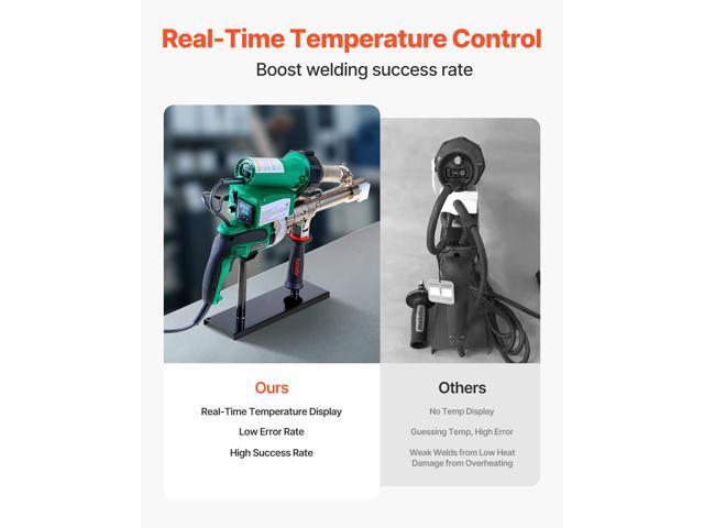 Handheld Plastic Welding Extruder, 800W Hitachi Motor Extrusion Welding Gun - 0.79 in Weld Width & 360° Nozzle, Dual Heating System PP PE PVC HDPE...
