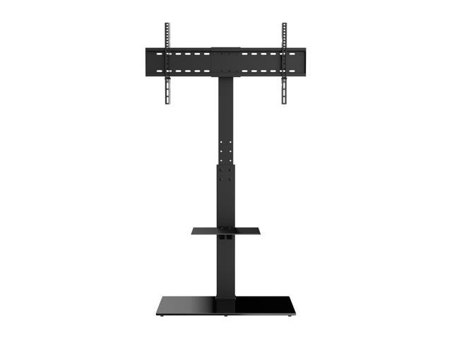 TV Stand Mount, Swivel Tall TV Stand for 32 to 85 inch TVs, Height Adjustable Portable Floor TV Stand with Tempered Glass Base for Bedroom, Living...