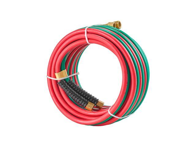 Oxygen Acetylene Hose, 1/4-Inch x 25FT Oxy Acetylene Hose with 9/16'-18 LH/RH B Fittings, R Grade Welding Torch Twin Hose with 300PSI Maximum...