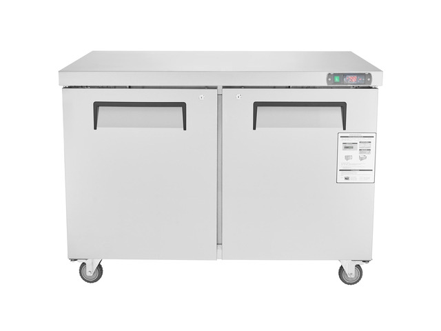 48' Commercial Frozen Refrigerator Sandwich & Salad Prep Table, 12.9 Cu. Ft Stainless Steel Refrigerated Food Prep Station with 2 Doors, Frost Free...