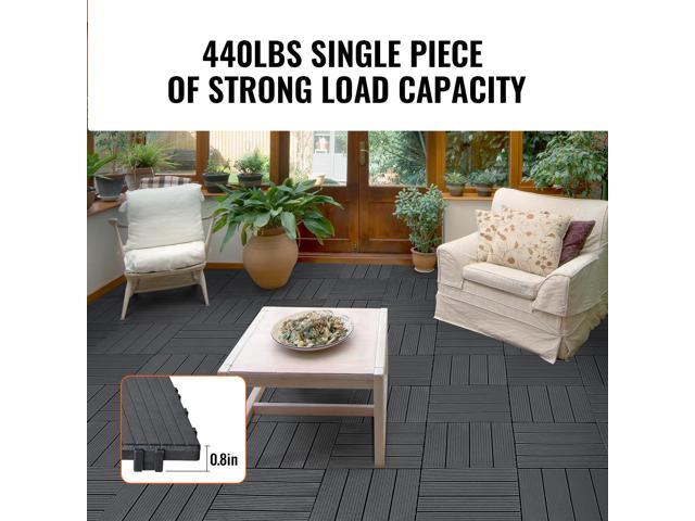 Interlocking Deck Tiles, 10 Pack,12'x12' 10 sq. ft Plastic Waterproof Outdoor Flooring All Weather Use, Patio Floor Decking Covering Tiles for...