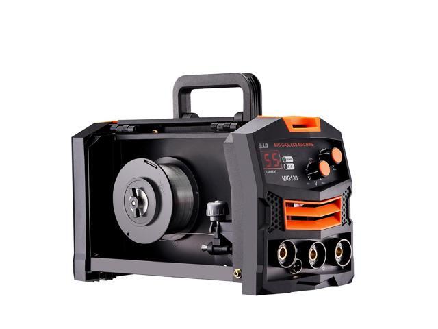 MIG Welder, 130Amp Synergic Mig Welding Machine, 110V Gasless Flux Core Welder Machine, Portable Mig Welder with IGBT Inverter Technology and...
