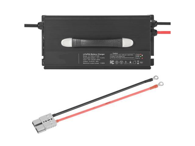 12V 80A Lithium Battery Charger, 14.6V, AC-DC LiFePO4 Smart Charger, with Anderson Connector, LED Indicator, 0V Activation, for Lithium LiFePO4...