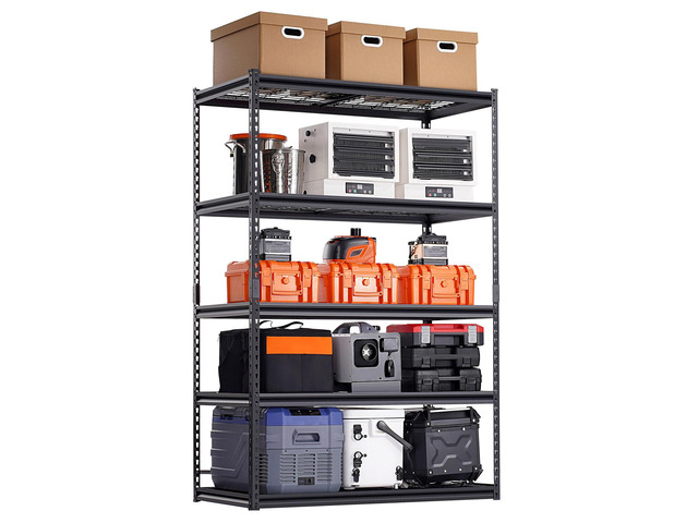 Storage Shelves, 3000 lbs, 5 Tier Heavy Duty Garage Shelving, 24' D x 48' W x 72' H Adjustable Metal Shelves for Industrial Shelving Unit Utility...