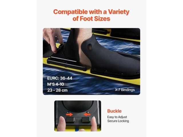 59' Water Skis, Adult Water Ski with X-7 Adjustable Horseshoe Bindings & Padded Rear Toe Plate, High-gloss UV Coating Waterskis Combo for Adults...