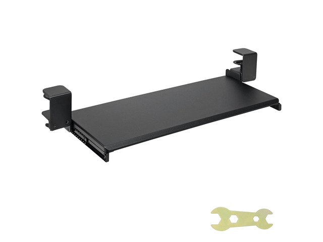 Clamp on Keyboard Tray Under Desk, Desk Keyboard Tray Slide out with Sturdy No-drill C Clamp Mount, Large 26.8 x 11 inch Slide-out Computer Drawer...