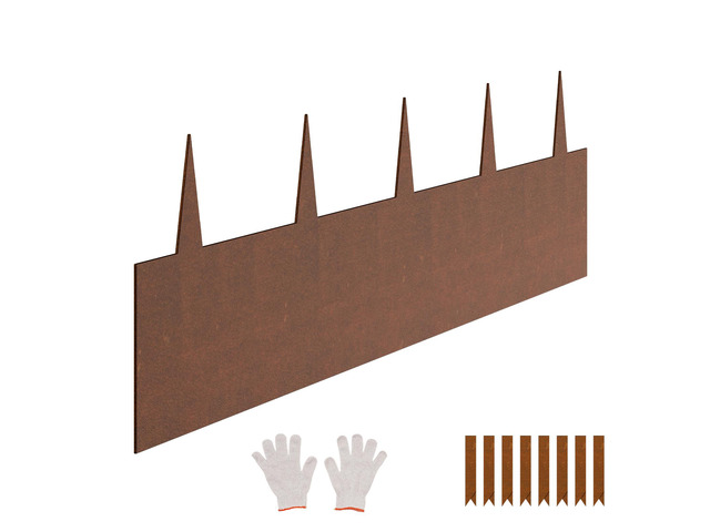 Steel Landscape Edging, 6 Packs 40 x 8 in Weather-Resistant & Pre-Rust Metal Landscape Edging, Bendable Garden Edging Border, Shark Spike, Lawn...